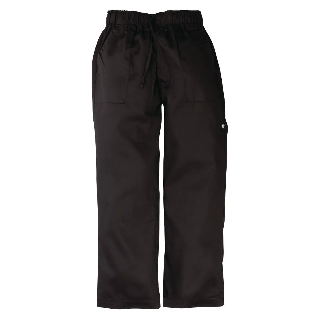 A695-S Chef Works Unisex Better Built Baggy Chefs Trousers Black S