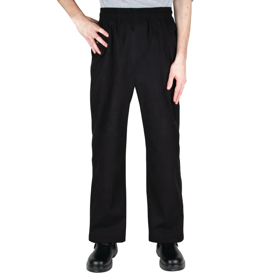 A695-S Chef Works Unisex Better Built Baggy Chefs Trousers Black S