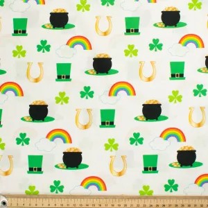 Abstract & Novelty Collection Green St. Patrick's Day Cotton Prints