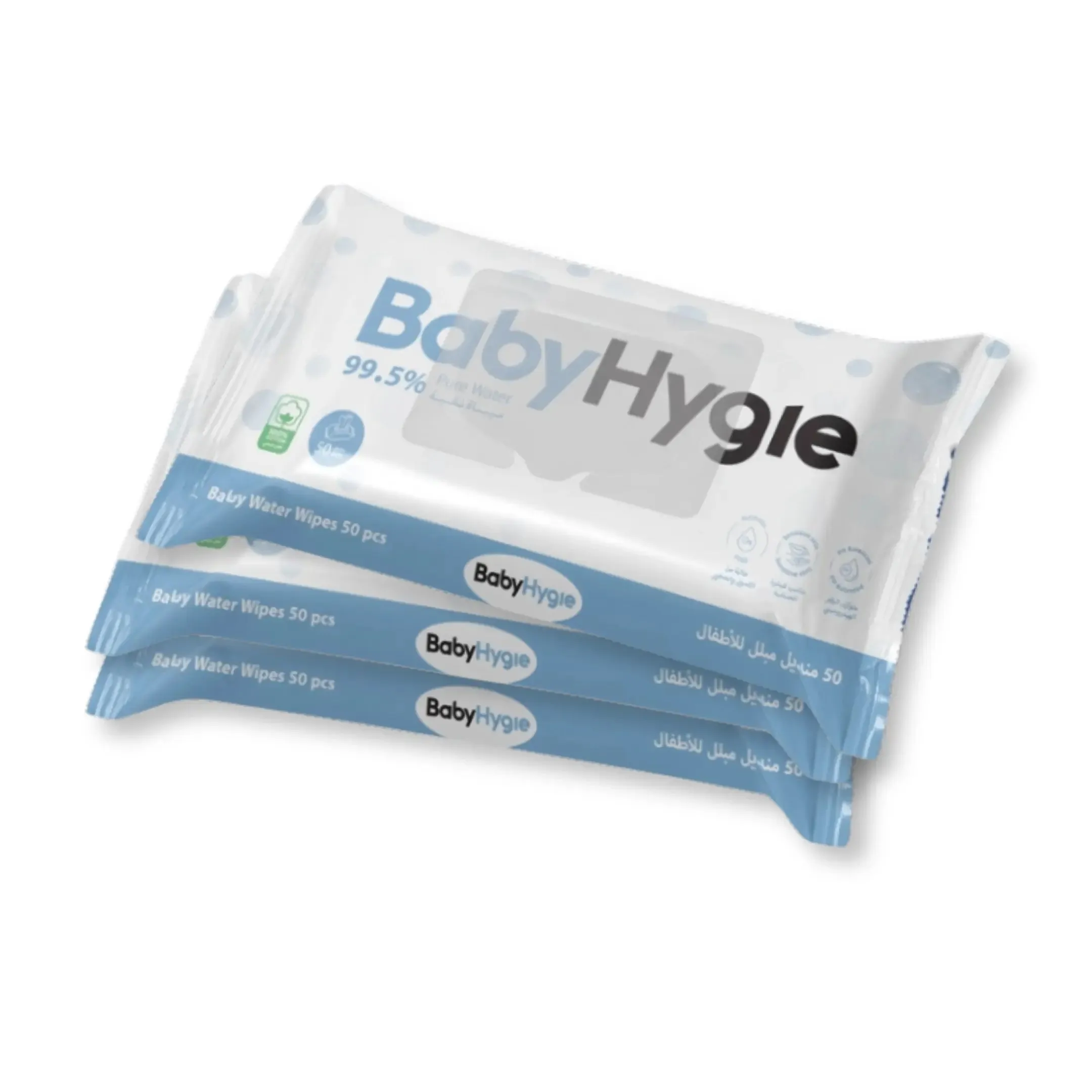 BabyHygie Baby Water Wipes Eco Package - 3 Packs/150pcs