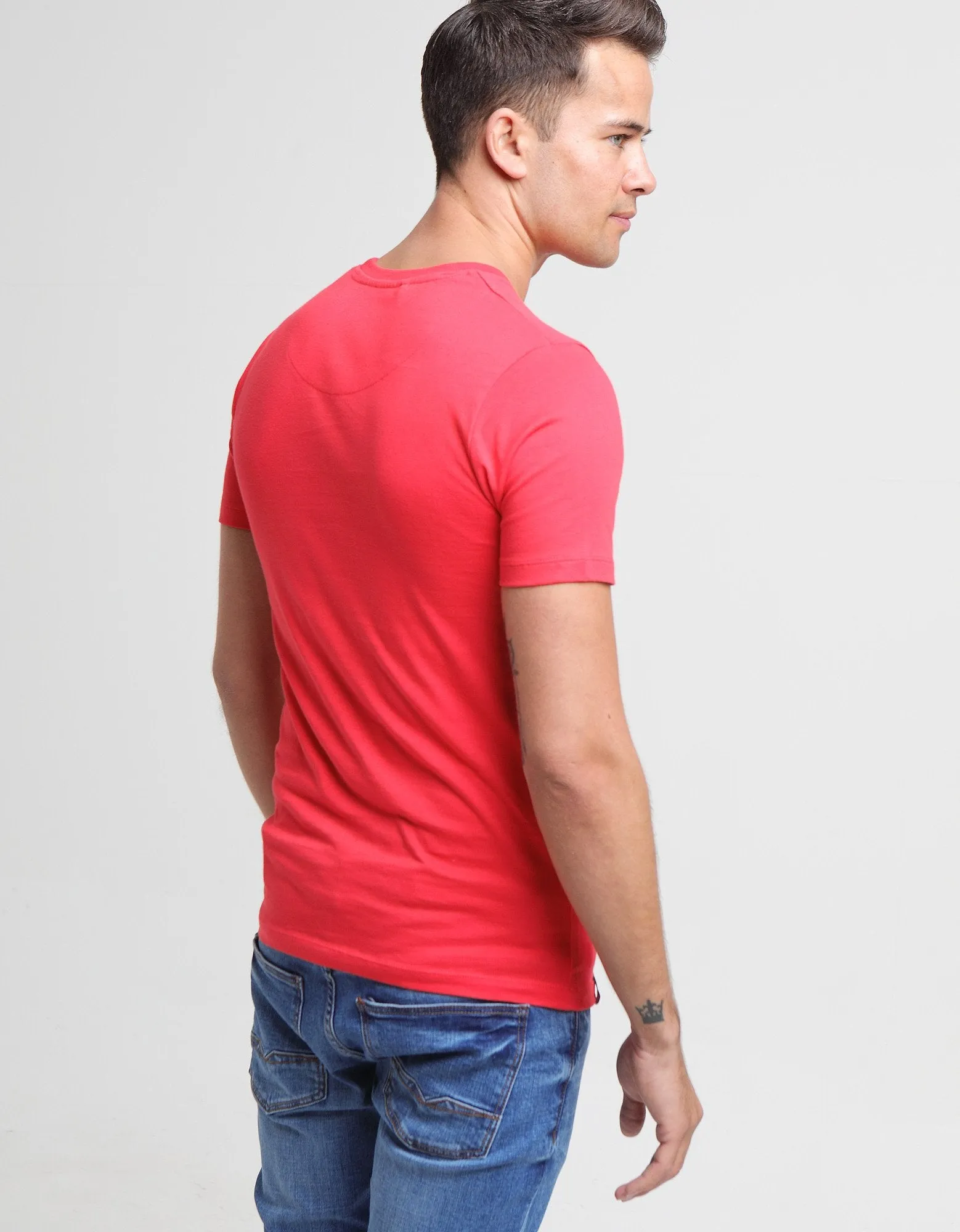 Basic Scott O Neck Tee Poinsettia Red