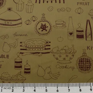 Beige Kitchen Cooking Cotton Print