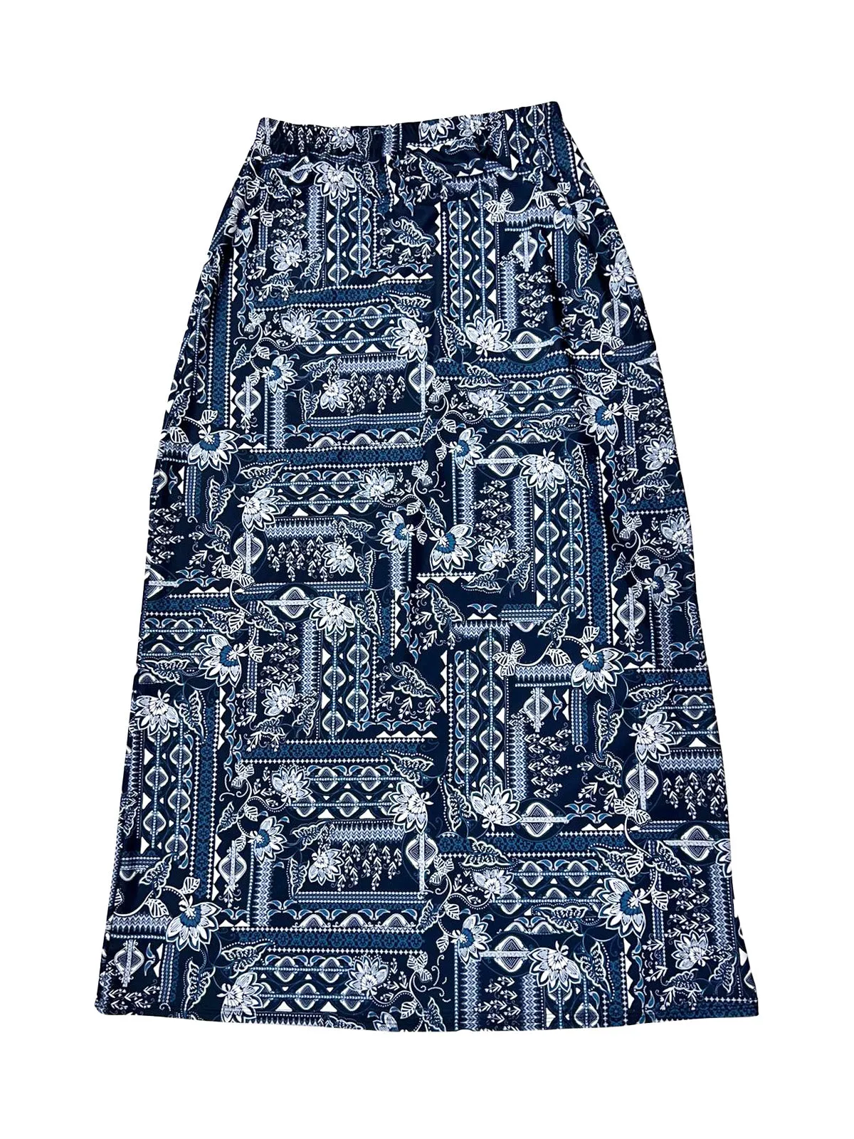 Blue Bandana Maxi Swim Skirt