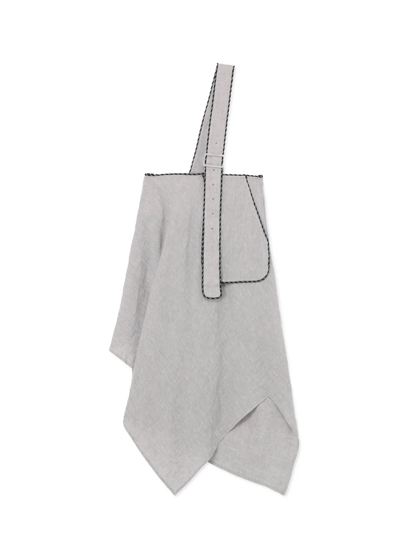 BREATHABLE LINEN/RAYON ASYMMETRIC SKIRT WITH SHOULDER STRAP