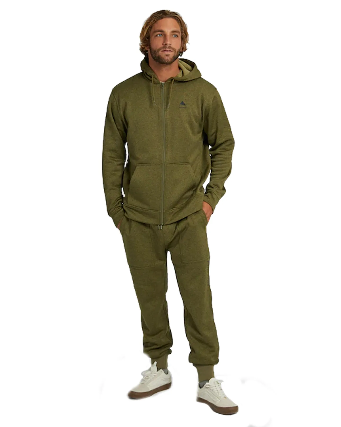 Burton Men's Burton Oak Full-Zip Hoodie - Martini Olive Heather