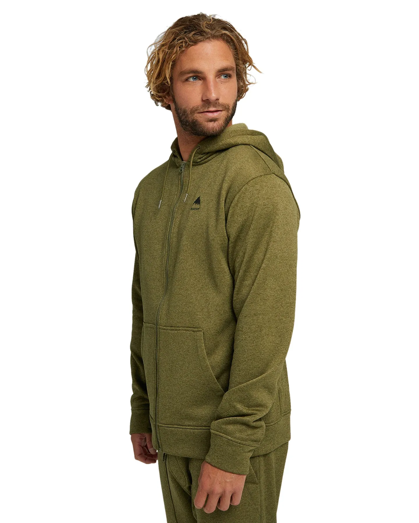 Burton Men's Burton Oak Full-Zip Hoodie - Martini Olive Heather