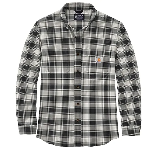 Carhartt 105945 Men's Rugged Flex Relaxed Fit Midweight Flannel Long-S - Large Tall - Malt