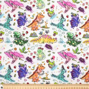 Cartoon Mix Series Dinosaur Paradise Cotton Prints