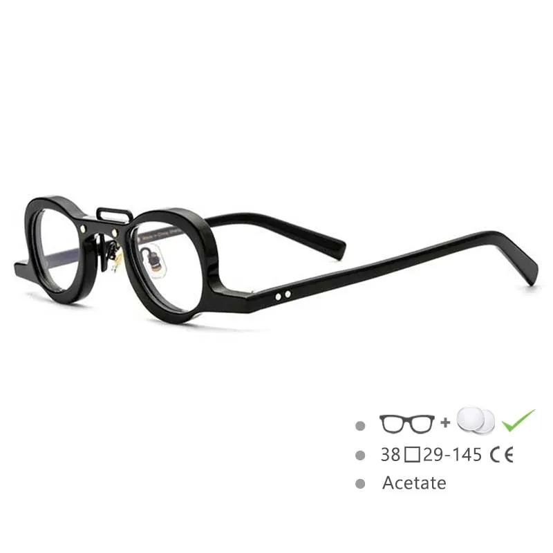 CCspace Unisex Full Rim Small Round Double Bridge Acetate Eyeglasses 54565