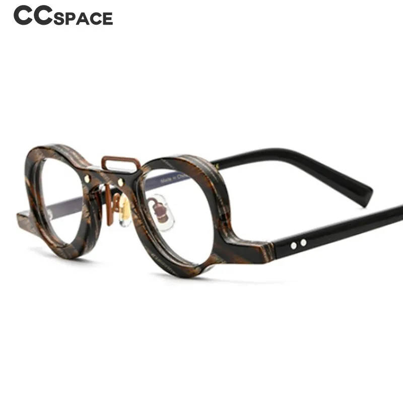 CCspace Unisex Full Rim Small Round Double Bridge Acetate Eyeglasses 54565