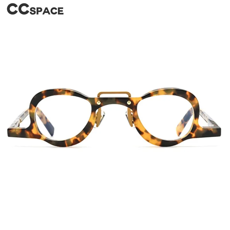 CCspace Unisex Full Rim Small Round Double Bridge Acetate Eyeglasses 54565