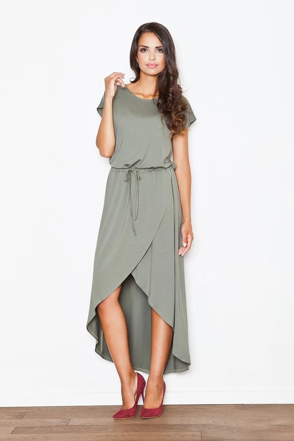 Chic Asymmetrical Daytime Figl Dress