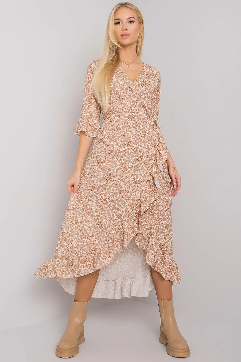 Chic Sunrise Envelope Sleeve Dress