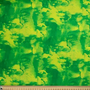 Cloudy Marble Collection Green & Lemon Watercolour Shading Cotton Prints