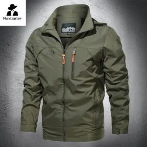 COLD SEASON ™ Autumn Men Outdoor Windproof Jackets Hooded Coat Camping Fishing ,Male Breathable Casual Jacket 5XL