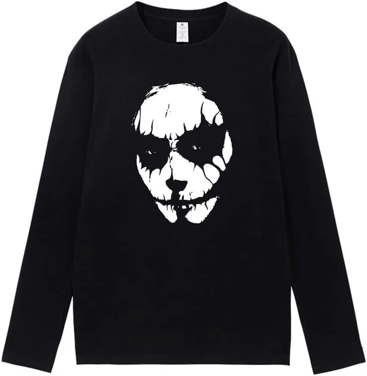 CORIRESHA Halloween Joker Crew Neck Long Sleeve Casual Cotton Teen T-Shirt