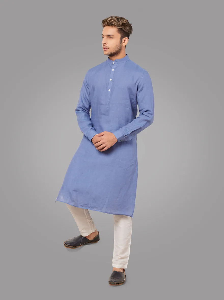 Dusty Oxford Blue Modi Kurta | JadeBlue