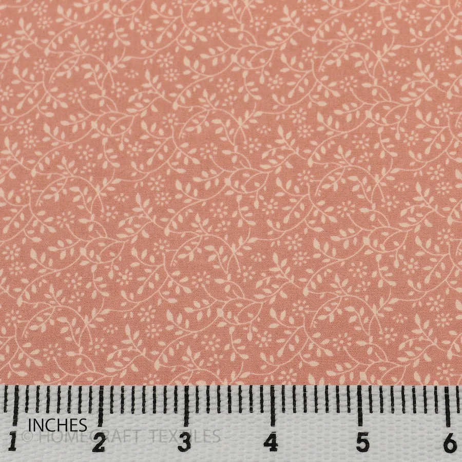 Dusty Rose Vine Flutter Cotton Print