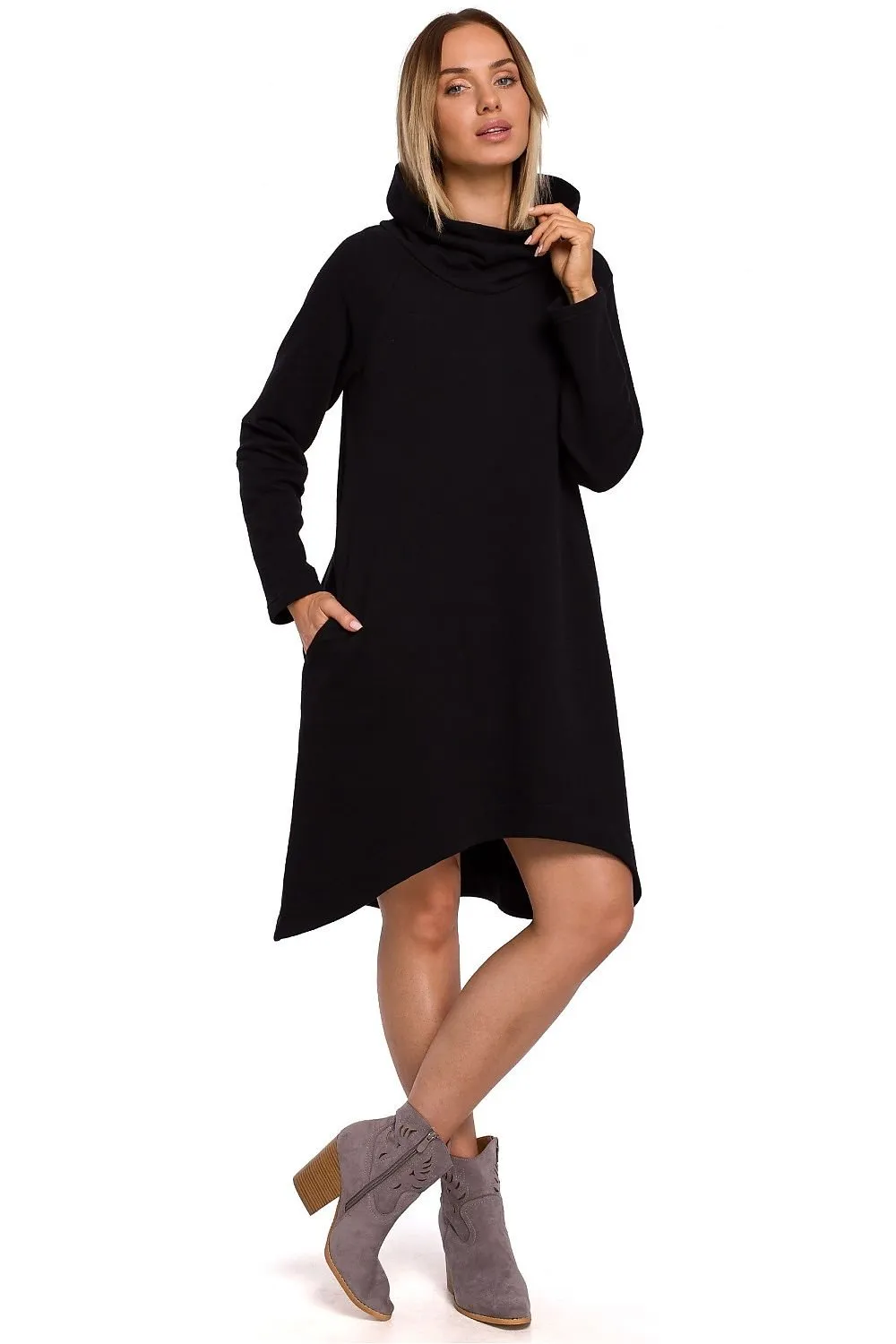 Elegant Asymmetrical Knit A-Line Dress