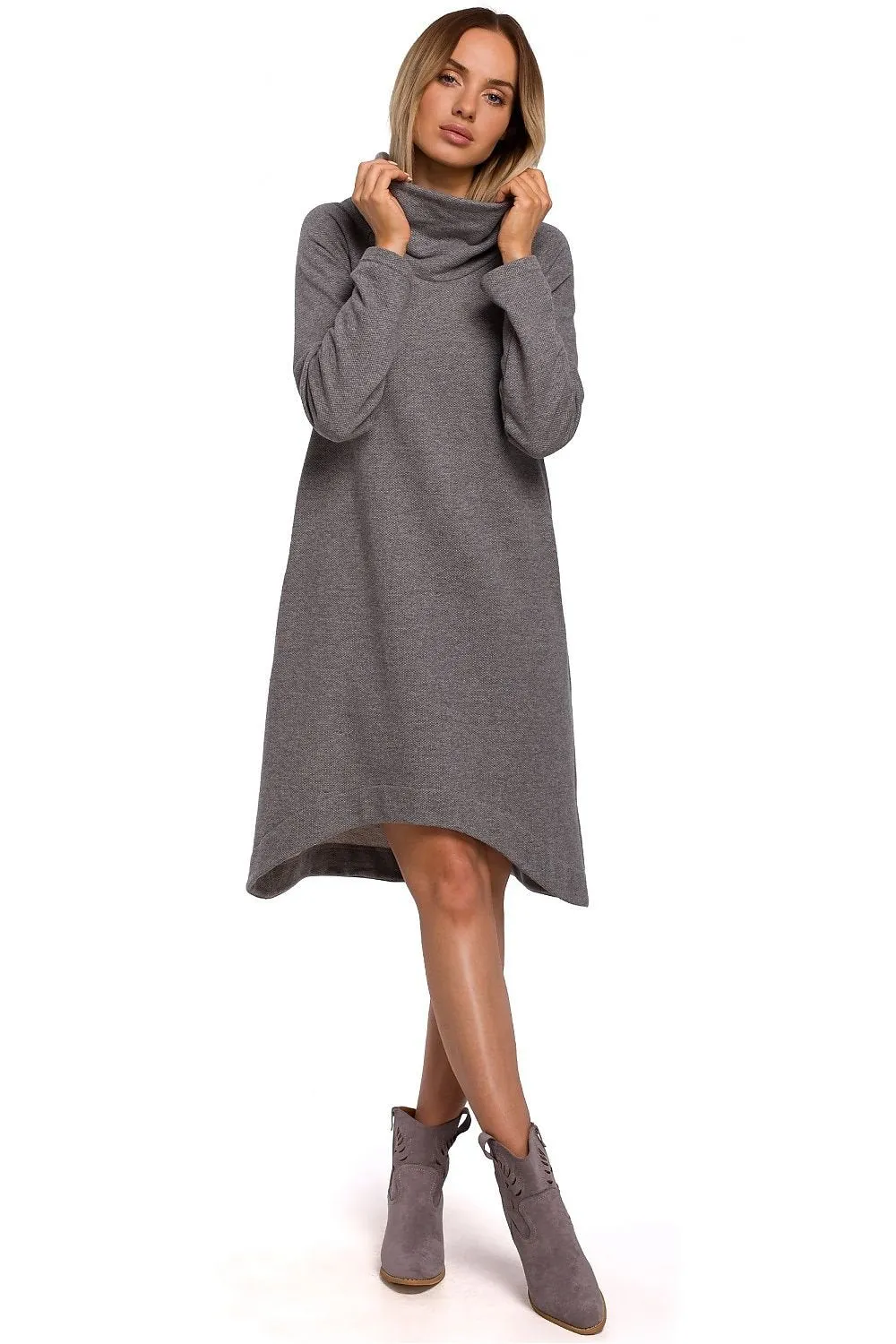 Elegant Asymmetrical Knit A-Line Dress