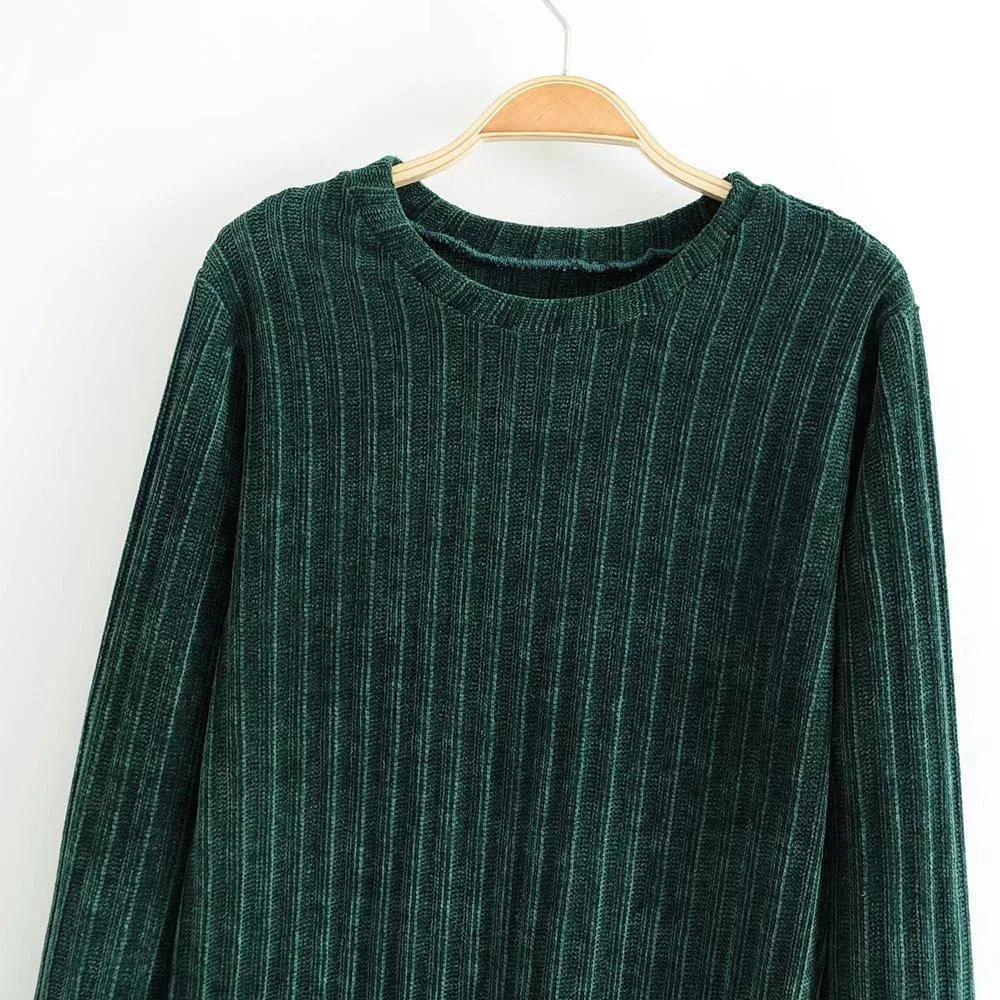 England Style O-neck Knitted Long Sleeve Sweaters