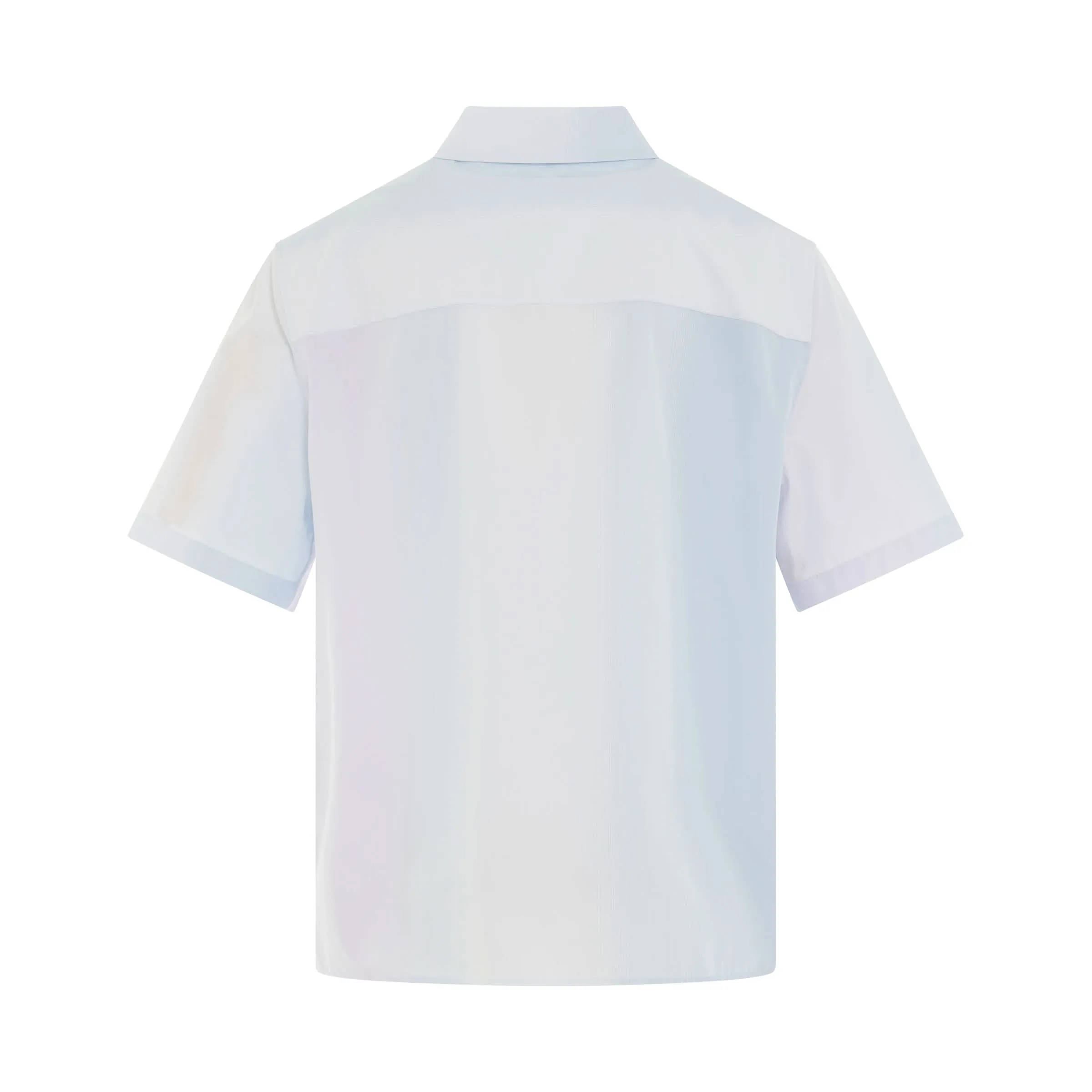 Fading Stripe Short Sleeve Shirt in Soft Blue