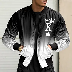 Fashion Gradient K Baseball Jacket