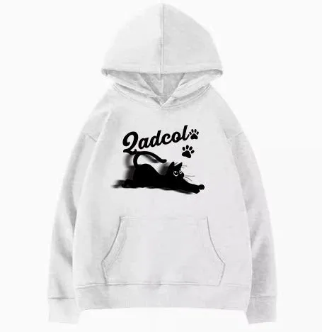 Fashion Hooded Drawstring Lovely Printing Women Hoodies Winter Pure Color Basic Chic Pocket Simple Casual Female Hoodies