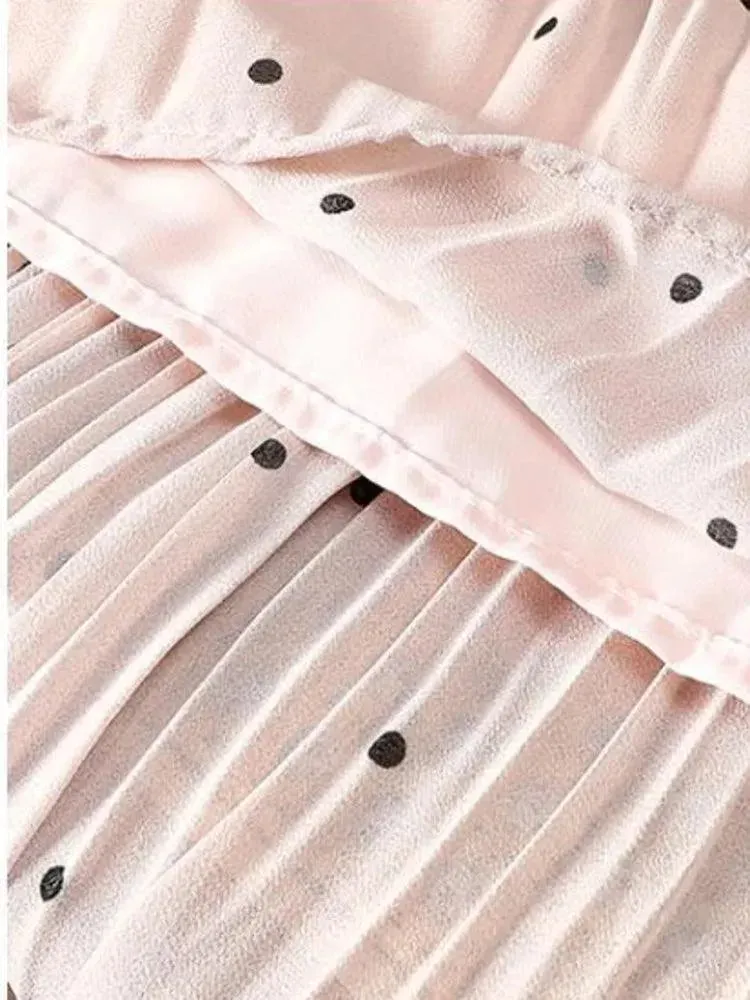 Fashion Pleated Skirt Dot Chiffon