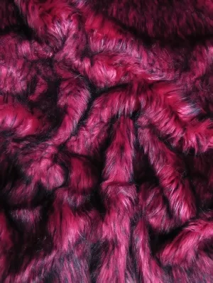 Fuchsia Arctic Alaskan Husky Long Pile Faux Fur Fabric / Sold By The Yard