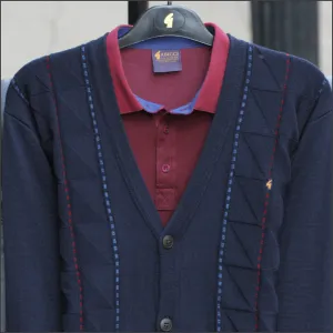 Gabicci M07 Navy Pattern Cardigan/