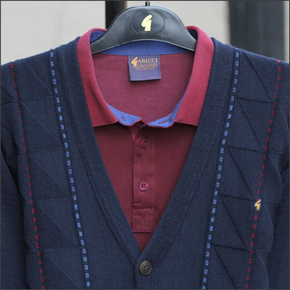 Gabicci M07 Navy Pattern Cardigan/