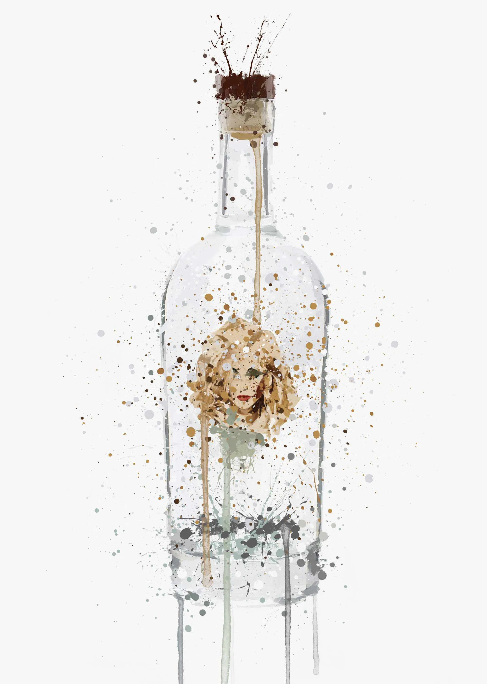 Gin Bottle Wall Art Print 'Bombshell'