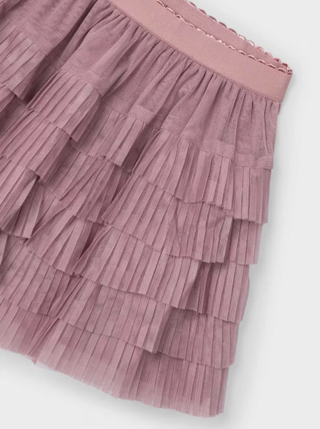 Girls Tiered & Pleated Tulle Skirt