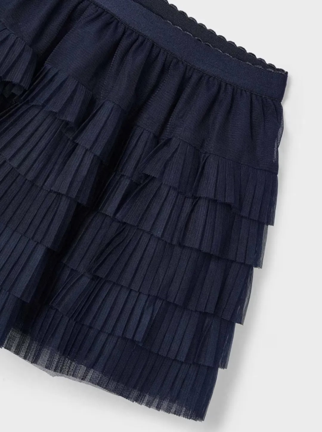 Girls Tiered & Pleated Tulle Skirt