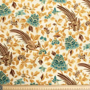 Hoffman California Fabrics Masami Birds & Floral on Cream Cotton Prints