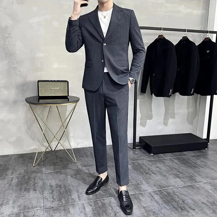 (Jacket & Pants) Men's Spring Summer Casual Suit: Business, Wedding, Prom, Party, Office Tuxedo