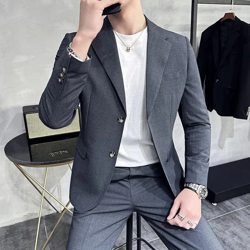 (Jacket & Pants) Men's Spring Summer Casual Suit: Business, Wedding, Prom, Party, Office Tuxedo