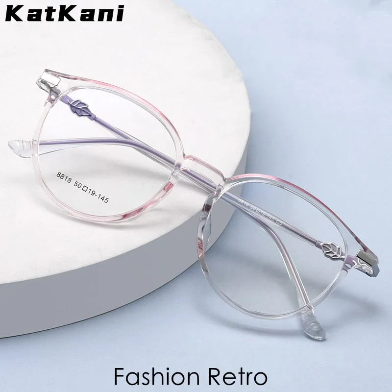 KatKani Women's Full Rim Round Square Tr 90 Ultem Eyeglasses 068818