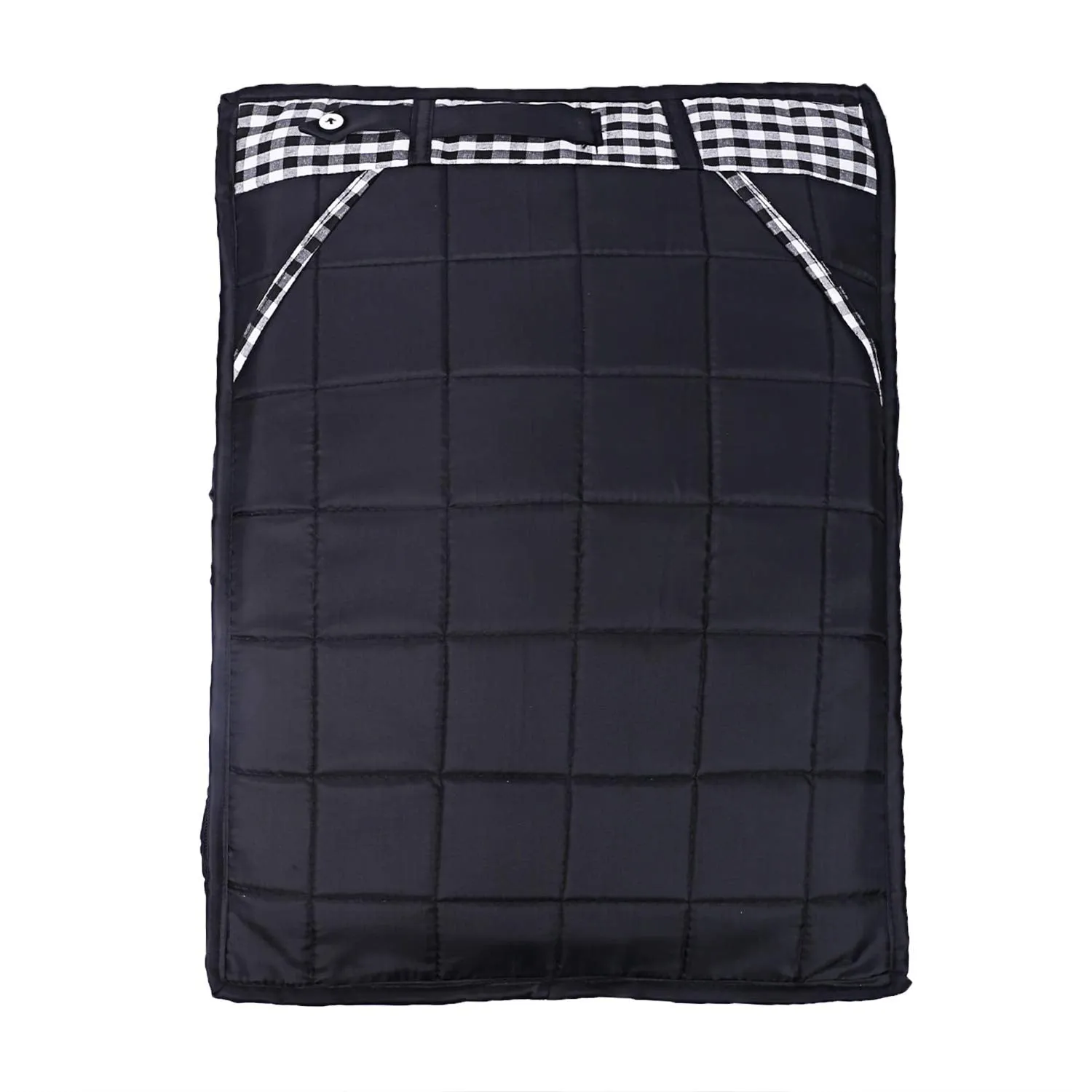 Kuber Industries Parachute Waterproof 2 Pieces Trouser Cover Quilted/Wardrobe Organizer (Black) - CTKTC023218