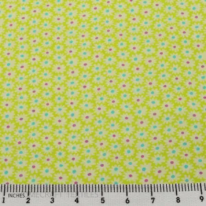 Lime Minimal Floral Cotton Print