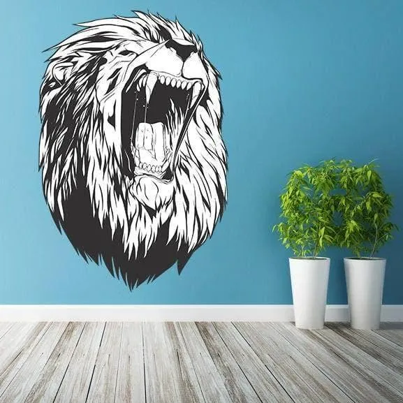 Lion Wall Decal Sticker, Majesty Theme - Adhesive Vinyl Wall Art