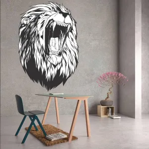 Lion Wall Decal Sticker, Majesty Theme - Adhesive Vinyl Wall Art