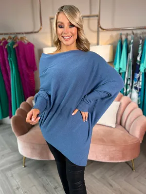 Macey Blue Drape Knit