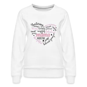 Mama Word Art Heart Women’s Premium Sweatshirt