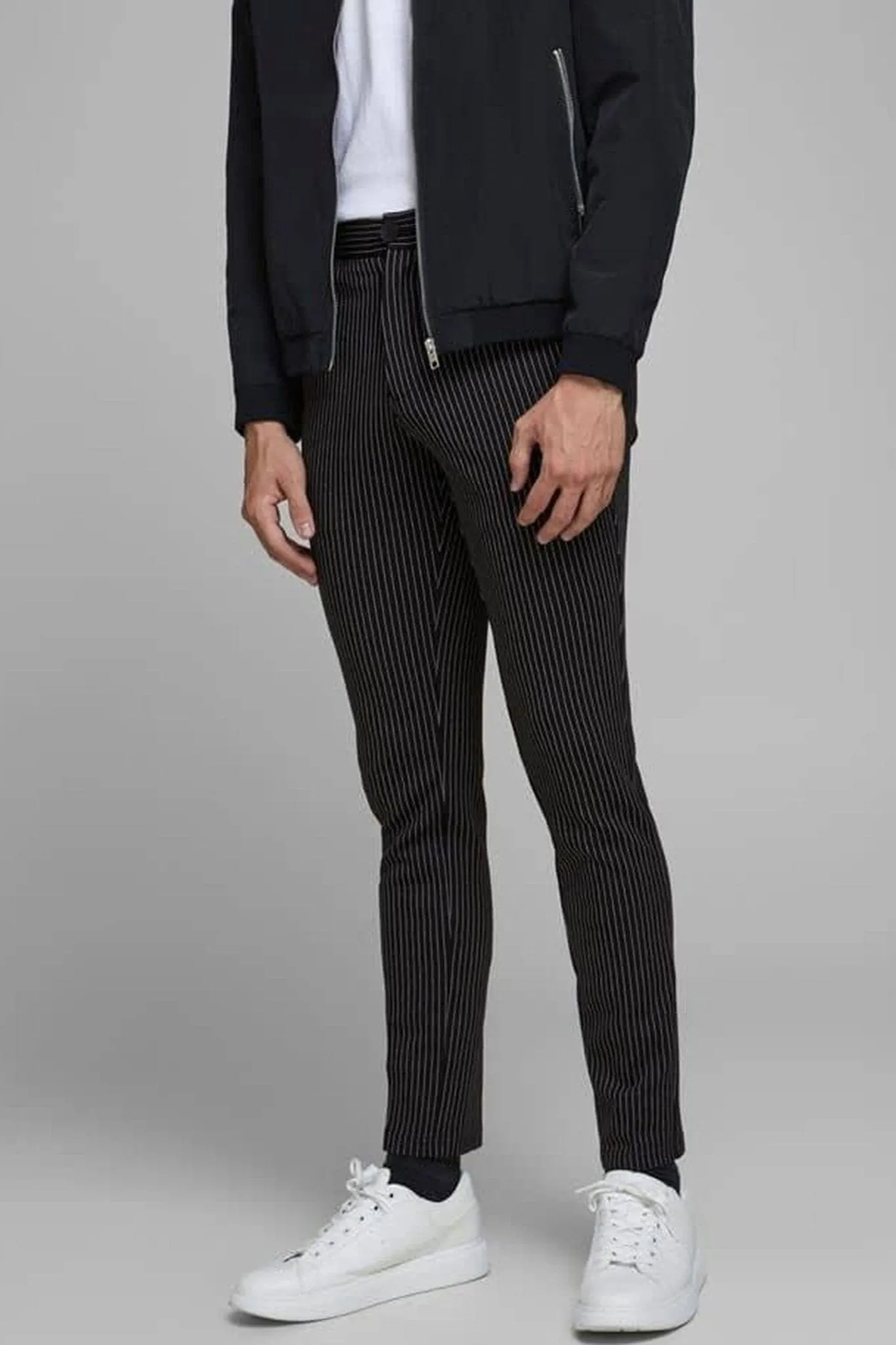 Marco Phil Trousers - Black and white striped