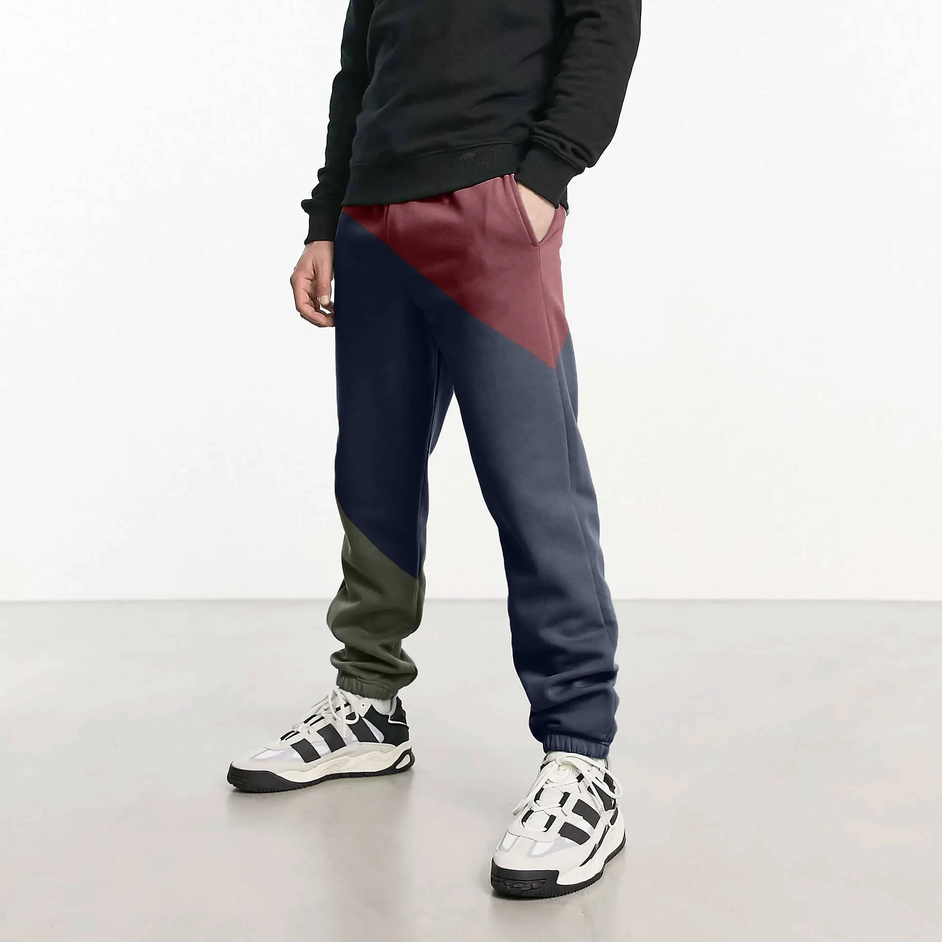 MAX 21 Men's Contrast Design Betim Sweat Pants