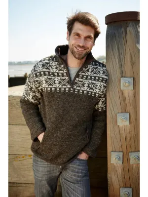 MENS NEW ENGLAND HALF ZIP SWEATER