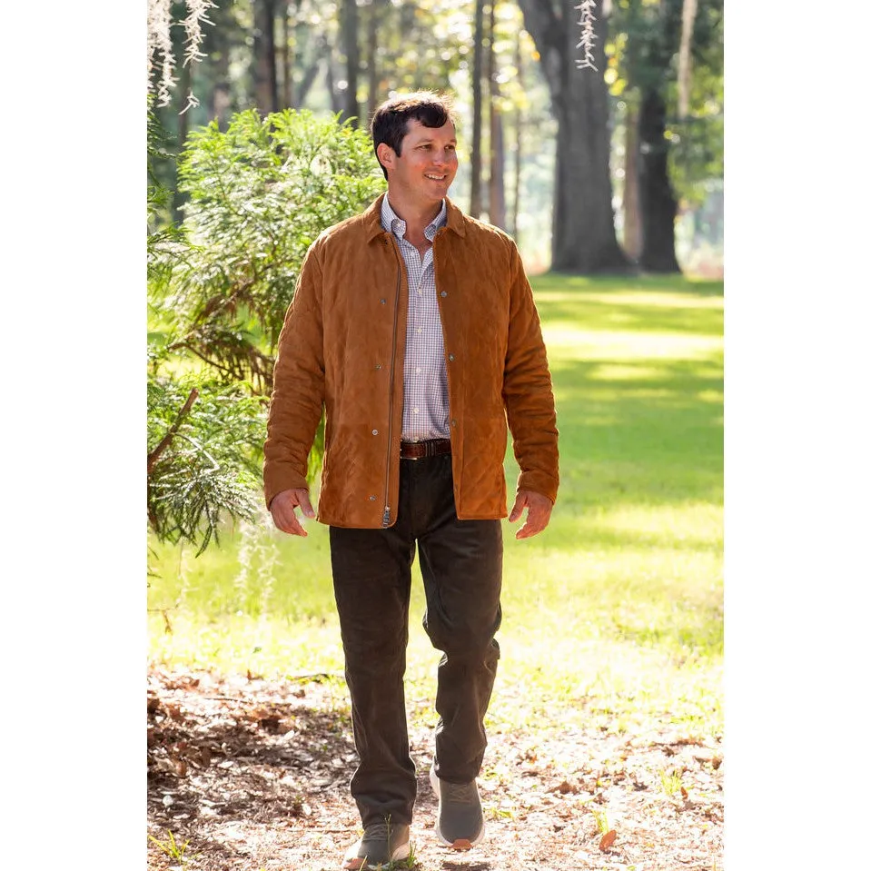 Peter Millar Suffolk Quilted Suede Travel Coat