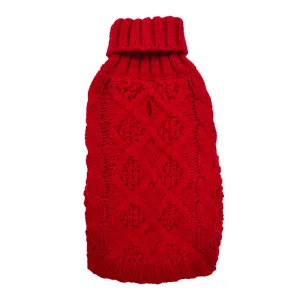 Petstop Dog Jumper - Cable Knit Red